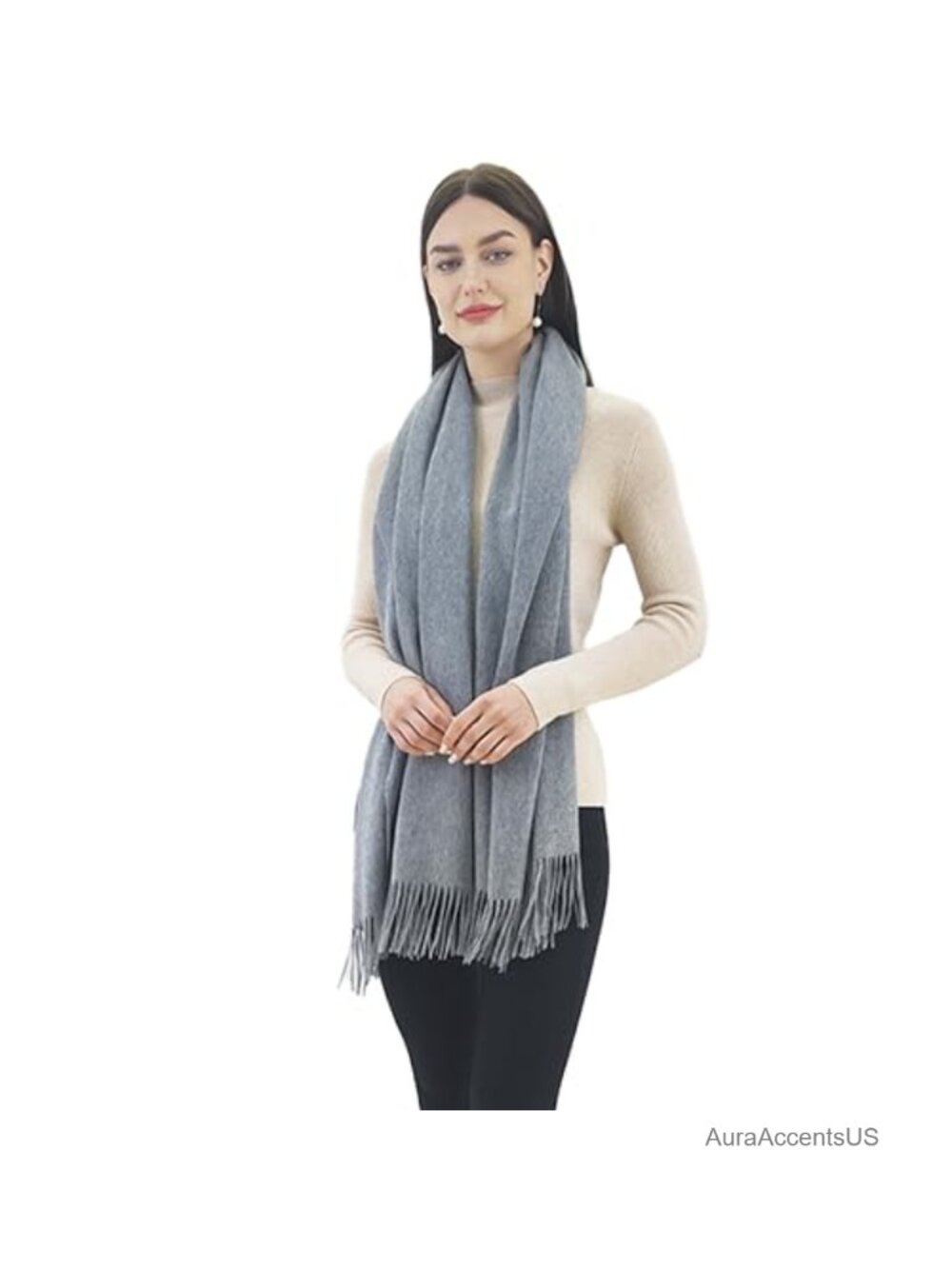 100% Cashmere Shawl Wrap Extra Large Winter Scarf Tassel Pashmina